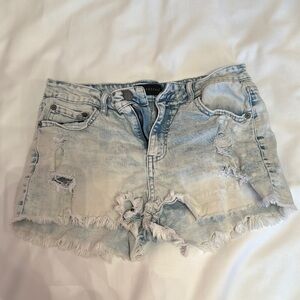 Distressed Denim Shorts